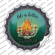 Better By The Campfire Firepit Novelty Bottle Cap Sticker Decal