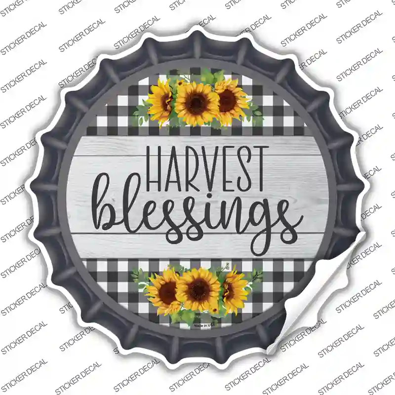 Harvest Blessings Novelty Bottle Cap Sticker Decal