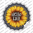 Hello Fall Sunflower Novelty Bottle Cap Sticker Decal