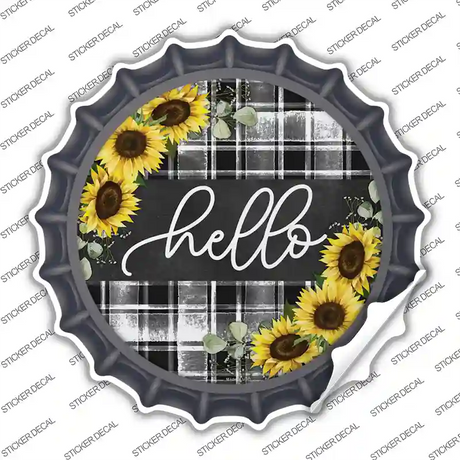 Hello Sunflowers Novelty Bottle Cap Sticker Decal