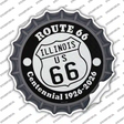 Illinois Route 66 Centennial Novelty Bottle Cap Sticker Decal