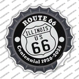 Illinois Route 66 Centennial Novelty Bottle Cap Sticker Decal