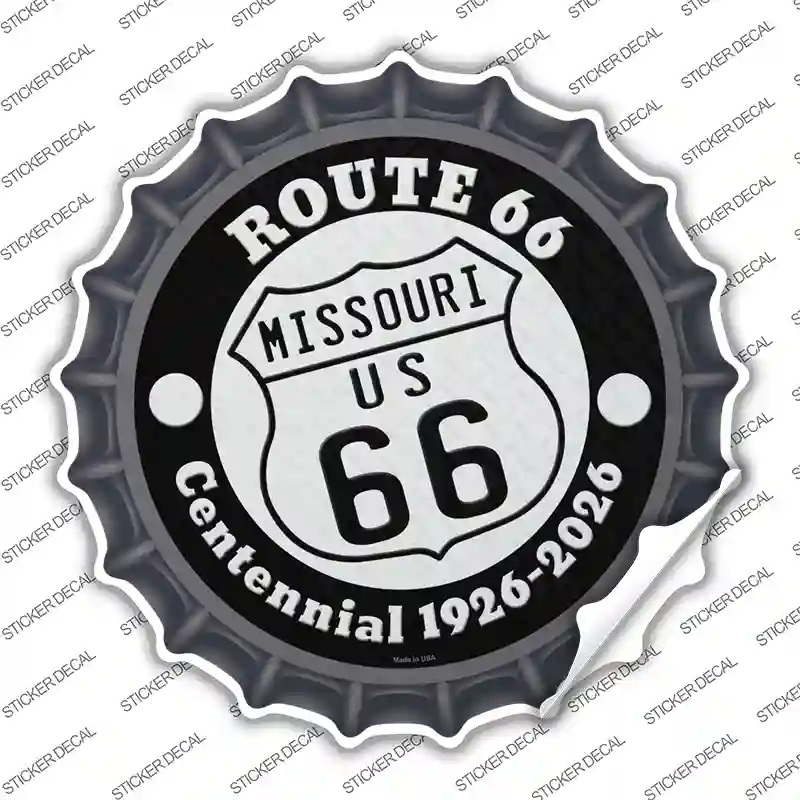 Missouri Route 66 Centennial Novelty Bottle Cap Sticker Decal