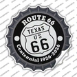 Texas Route 66 Centennial Novelty Bottle Cap Sticker Decal