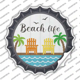 Beach Life Novelty Bottle Cap Sticker Decal