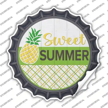 Sweet Summer Pineapple Novelty Bottle Cap Sticker Decal