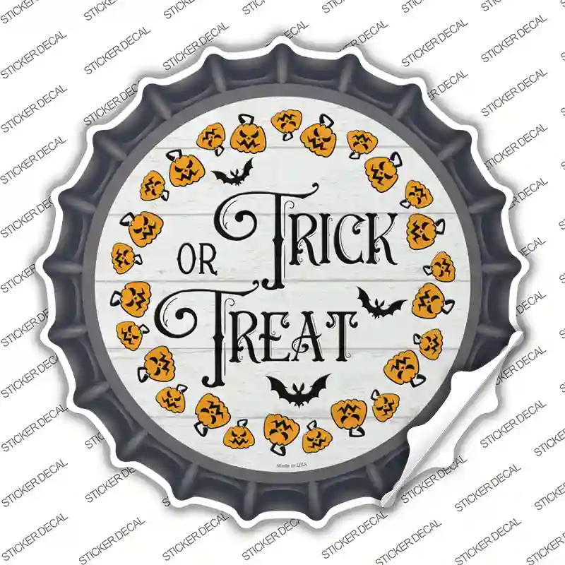 Trick Or Treat Pumpkin Ring Novelty Bottle Cap Sticker Decal