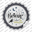 Beware The Witch Hour Novelty Bottle Cap Sticker Decal