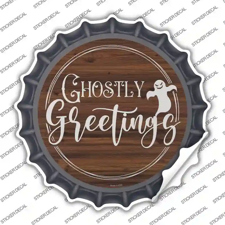 Ghostly Greetings Novelty Bottle Cap Sticker Decal