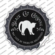 Black Cat Crossing Novelty Bottle Cap Sticker Decal