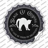 Black Cat Crossing Novelty Bottle Cap Sticker Decal