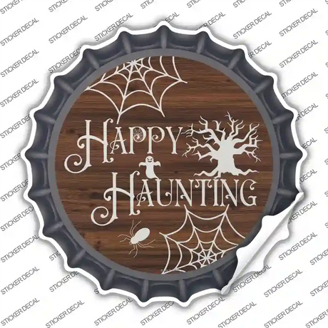 Happy Haunting Novelty Bottle Cap Sticker Decal