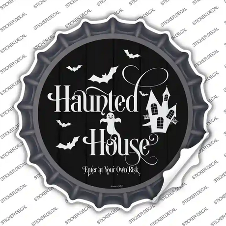 Haunted House Novelty Bottle Cap Sticker Decal