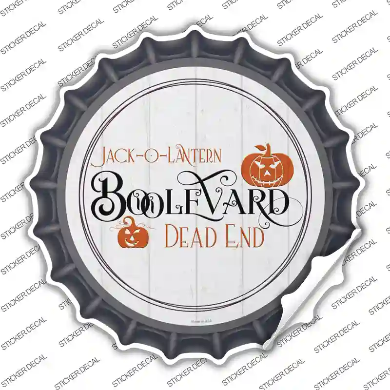 Jack O Lantern Boolevard Novelty Bottle Cap Sticker Decal