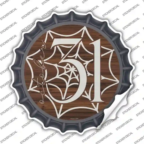 October 31st Spiderweb Novelty Bottle Cap Sticker Decal