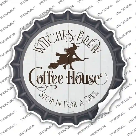 Witches Brew Coffee House Novelty Bottle Cap Sticker Decal