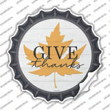 Give Thanks Leaf Novelty Bottle Cap Sticker Decal