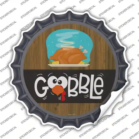 Gobble Turkey Novelty Bottle Cap Sticker Decal