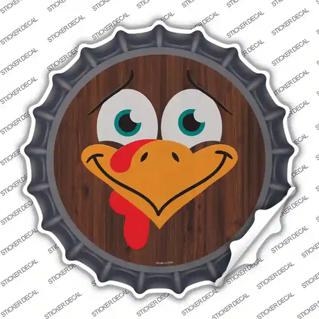 Turkey Face Novelty Bottle Cap Sticker Decal