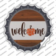 Welcome Pumpkin Wood Novelty Bottle Cap Sticker Decal