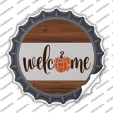 Welcome Pumpkin Wood Novelty Bottle Cap Sticker Decal