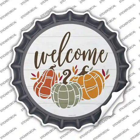 Fall Pumpkins Welcome Novelty Bottle Cap Sticker Decal