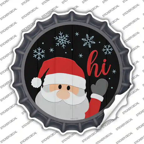 Santa Says Hi Novelty Bottle Cap Sticker Decal