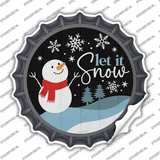 Snowman Let It Snow Novelty Bottle Cap Sticker Decal