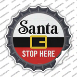 Santa Stop Here Novelty Bottle Cap Sticker Decal