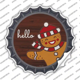 Gingerbread Man Says Hello Novelty Bottle Cap Sticker Decal