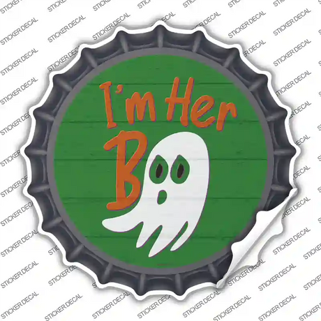 Im Her Boo Green Novelty Bottle Cap Sticker Decal