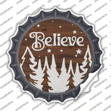 Believe Winter Silhouette Novelty Bottle Cap Sticker Decal