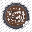 Merry Christmas with Cross Novelty Bottle Cap Sticker Decal