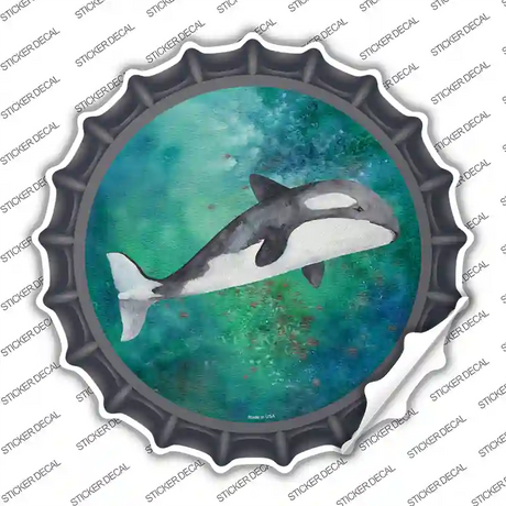 Whale Aqua Novelty Bottle Cap Sticker Decal