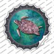 Sea Turtle Aqua Novelty Bottle Cap Sticker Decal