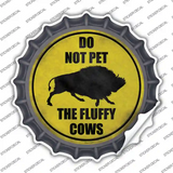 Do Not Pet Fluffy Cow Novelty Bottle Cap Sticker Decal