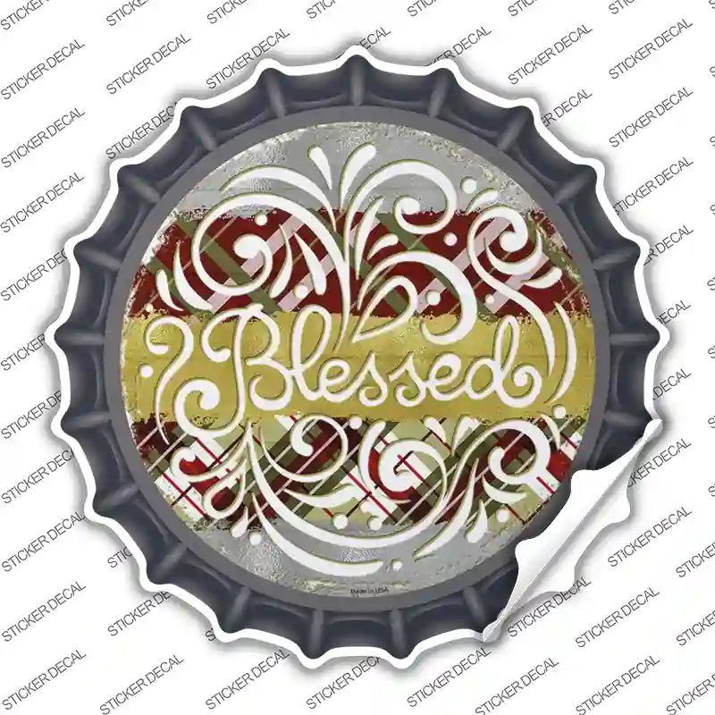 Blessed Christmas Novelty Bottle Cap Sticker Decal