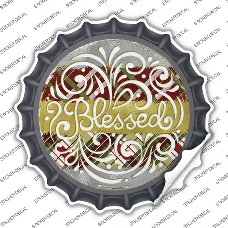 Blessed Christmas Novelty Bottle Cap Sticker Decal