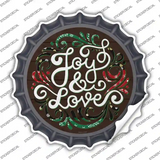 Joy and Love Christmas Novelty Bottle Cap Sticker Decal