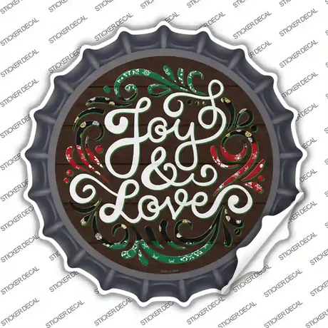 Joy and Love Christmas Novelty Bottle Cap Sticker Decal
