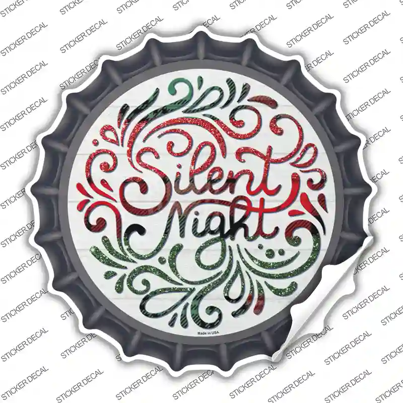 Silent Night Christmas Novelty Bottle Cap Sticker Decal
