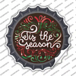 Tis the Season Novelty Bottle Cap Sticker Decal
