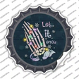 Let it Snow Skeleton Hands Novelty Bottle Cap Sticker Decal
