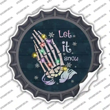 Let it Snow Skeleton Hands Novelty Bottle Cap Sticker Decal