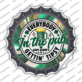 Everybody Getting Tipsy Novelty Bottle Cap Sticker Decal BC-2054s
