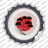 Bonsai & Rising Sun Novelty Bottle Cap Sticker Decal BC-2067s
