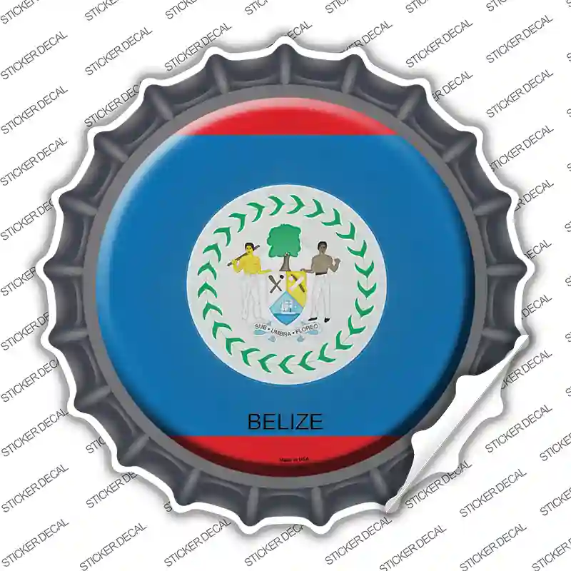 Belize Country Novelty Bottle Cap Sticker Decal