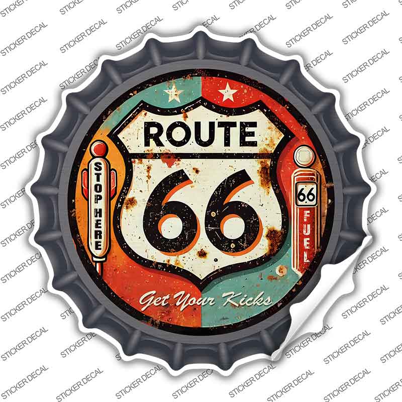 Retro Route 66 Novelty Bottle Cap Sticker Decal BC-2085s