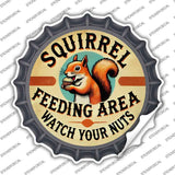Squirrel Feeding Area Novelty Bottle Cap Sticker Decal BC-2091s