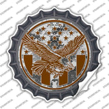 Eagle with American Flag Novelty Bottle Cap Sticker Decal BC-2098s